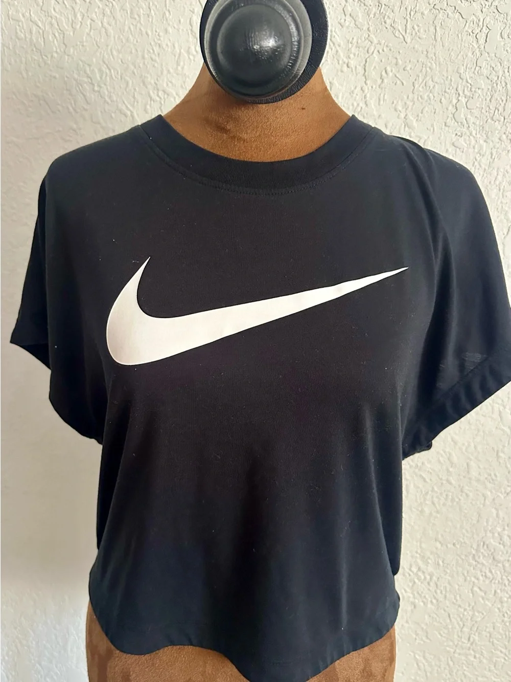 Nike Black T-Shirt with White Swoosh Logo